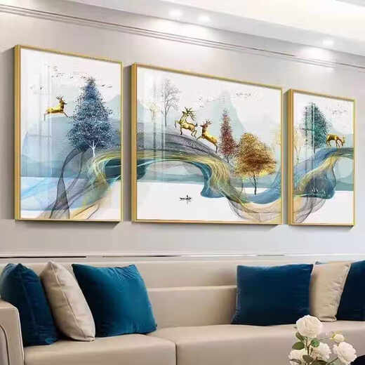 Shunjixiangli Light Luxury Living Room украшения живопись современной простые фоновые диваны на стене висят живопись хрустальная фарфоровая алмазная инкрустация