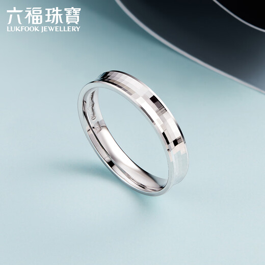 Lukfook Jewelry Platinum 950 Car Flower Simple Platinum Ring Couple Ring for Men and Women Single Price L04TBPR0009 No. 17-4.98g (including labor cost 378 yuan) Men's Style