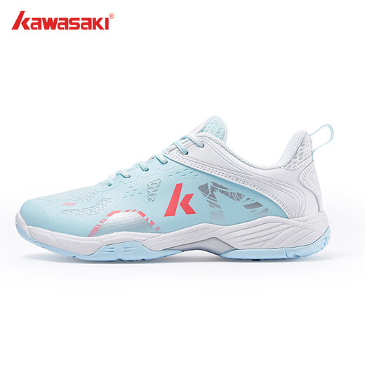 Kawasaki (KAWASAKI) badminton shoes 24 years new men's and women's professional badminton shoes non-slip and anti-torsion sports running tennis shoes ice cream - sea salt blue 43