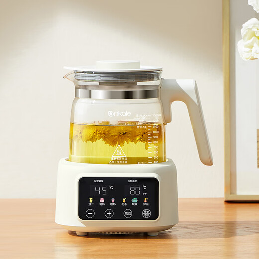 Ankale all-glass 0 glue 0 coating electric ceramic health kettle home multi-functional thermostatic kettle baby milk blending warm milk office scented tea kettle AJL-DT02 with tea drain