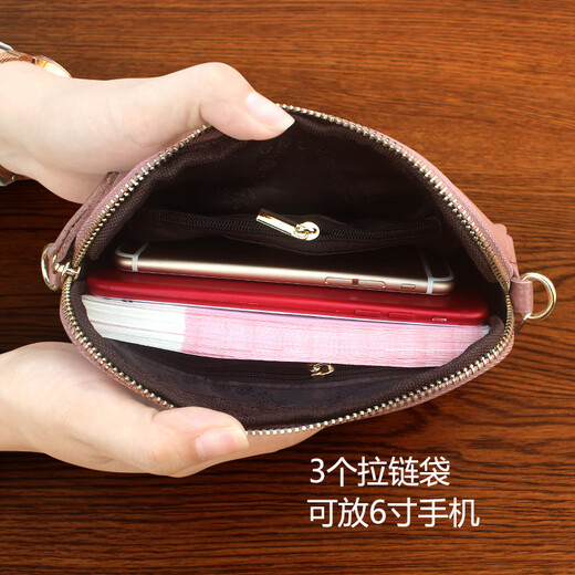 Sac d'embrayage en cuir cool kangourou petit sac à main féminin 2025 chinois de la Saint-Valentin Européen et américain de grande capacité sac à main Fashion Trendy Changer le sac de téléphone mobile Lotus Purple