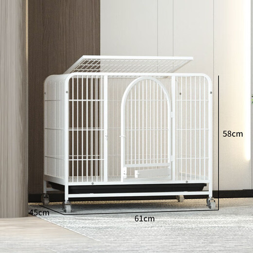 Congteng Dog Cage Indoor Large Dog Medium Bold Square Tube Toilet Border Shepherd Household Six-Sided Golden Retriever Labrador Cage White#Upgraded Three-Sided Full Tube#2.0 Bold Square Tube Style 125*95*110#Suitable for naughty large dogs