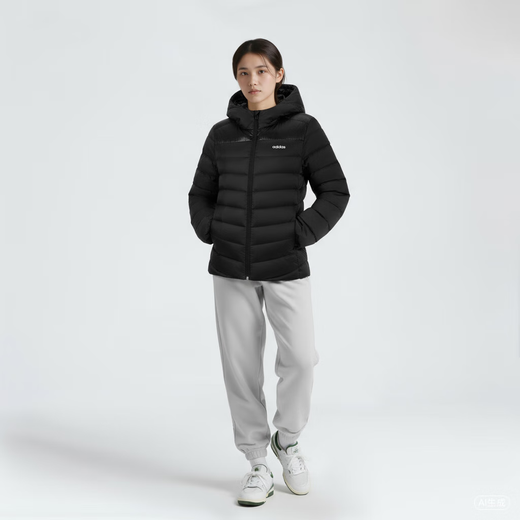 Adidas Women's Hooded Winter Warm Outdoor Leisure Sports Down Jacket L