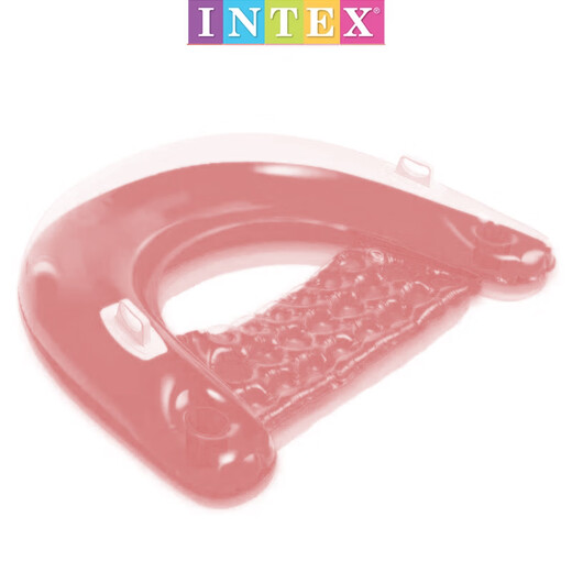 INTEX水上泳池浮排充气靠背躺椅浮床游泳圈泳圈成人儿童沙滩冲浪 粉色坐式浮排【送小脚泵】