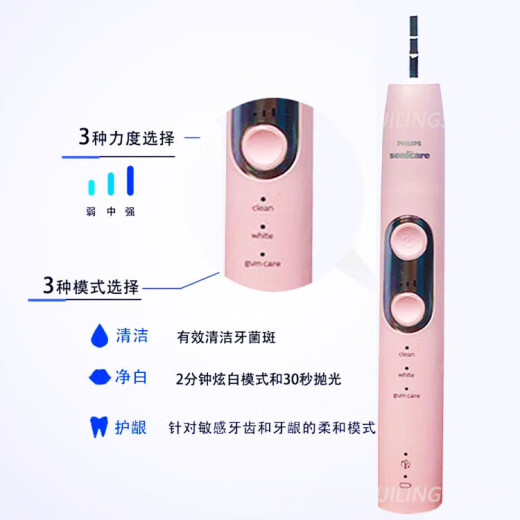 PHILIPS Philips electric toothbrush HX681/HX682/HX684/HX685/HX686 sound wave vibration toothbrush Gift HX685 host Silver white No accessories
