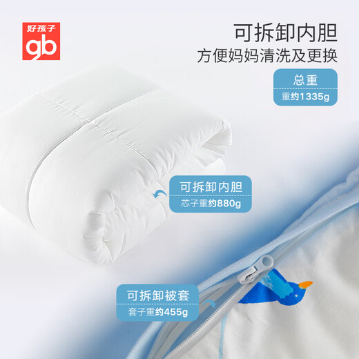 Baby Quilt Pillow Kit Kindergarten Quilt + Silicone Pillow Kit Blue