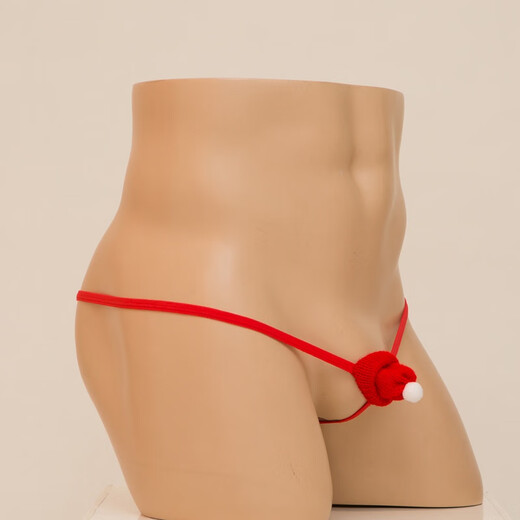 
Sexy underwear, men's Christmas hat, hollow thong, men's sexy men's underwear, men's breathable gay small suction, missed hair, gay adult T-trousers, blue, all size