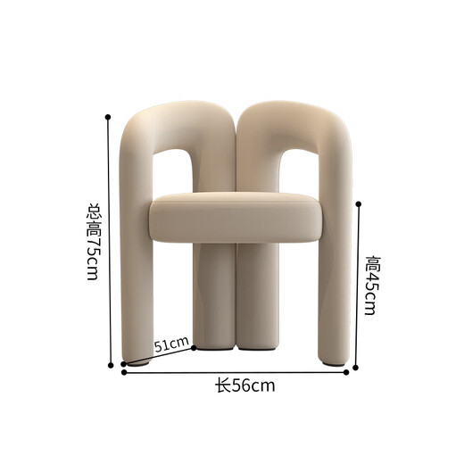 Seaworthy makeup stool, dressing table stool, bedroom creative chair back, home dressing table chair soft stool, internet celebrity simple makeup stool, off-white velvet