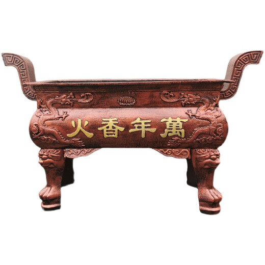 Xiao Xiaobuluo temple cast iron incense burner pure copper large paper burning large incense burner outdoor rectangular temple cast iron 1 meter 2 meters insert incense burner 60 cm long 30 cm wide custom gold