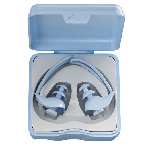 Li Ning (LI-NING) swimming earplug lanyard anti-loss earplug bath anti-water inlet earplug 0713 light blue