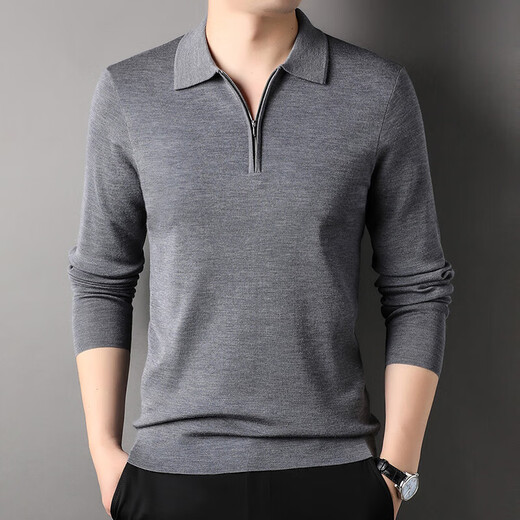 DVW luxury high-end brand cardigan men's worsted thick sweater autumn and winter solid color half-zip lapel casual sweater black gift box M 170 reference weight 120-135Jin Jin equals 0.5 kg