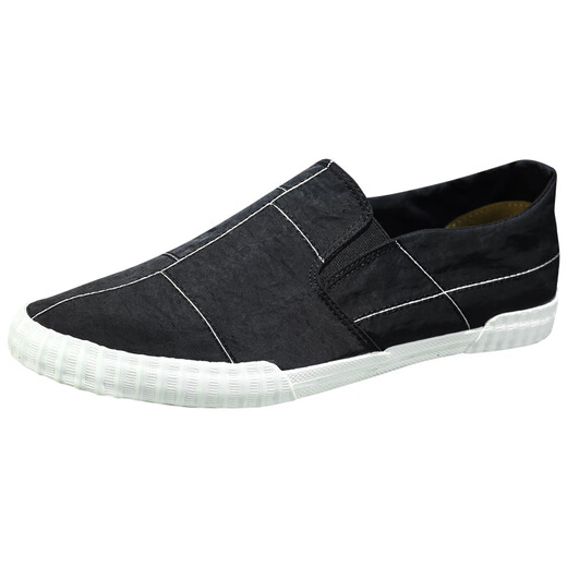 DICK LANE Dick Renne brand cloth shoes men 2025 new one-foot canvas shoes breathable lazy casual men shoes old Beijing cloth shoes men all black 42