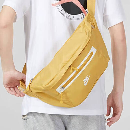 耐克（NIKE）单肩包 夏季新款小LOGO运动包休闲包便携腰包胸包大容量斜挎包 DN2556-725-棕黄色