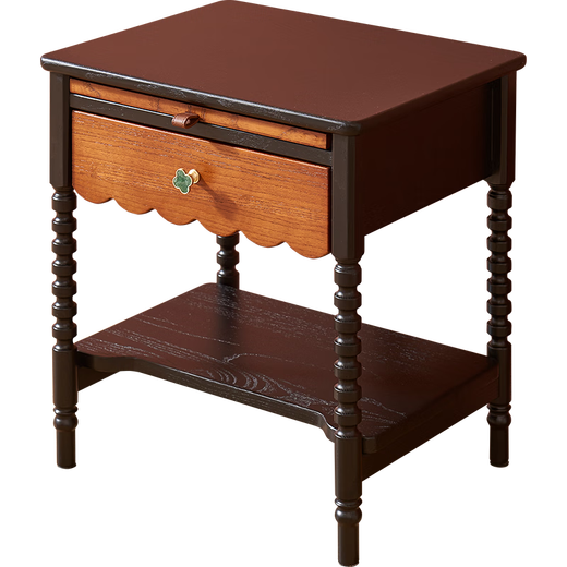 
Guangming Furniture Solid Wood Bedside Table Simple Medium-Aged North American Red Oak Bedside Table Retro Style Bedside Table 14101 Minimalist Black with Medium-Ancient Color-Bedside Table