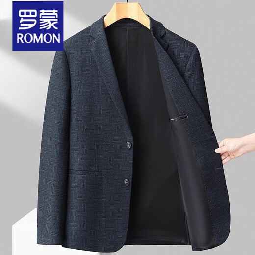 ROMON (ROMON) suit men's single western jacket autumn and winter new high-end business formal wear middle-aged and young casual men's woolen suit slim 9918 khaki solid color XL 180 (135-150Jin [Jin equals 0.5 kg])