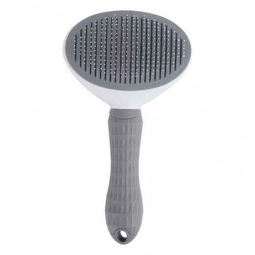 Comb to remove fleas for dogs, self-removal pet cat comb to remove floating hair, needle comb, flea brush, cat cleaning tool, minimalist gray, one-click self-cleaning, protective beads