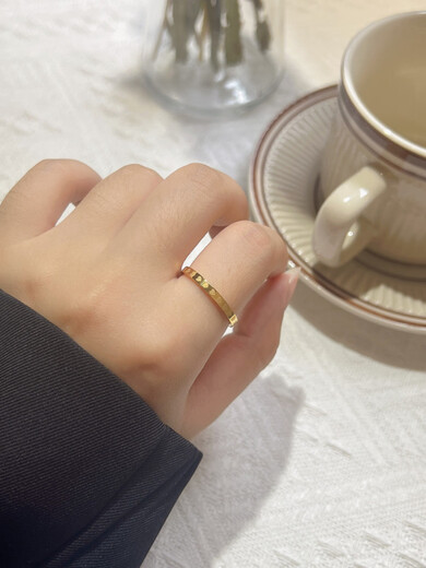 Stanwyck Titanium Steel Love Circle Ring Women's Niche Ring Fashion Personality Vegetarian Circle Index Finger Ring Love Ring No. 6 80-100 Jin Jin equals 0.5 kg