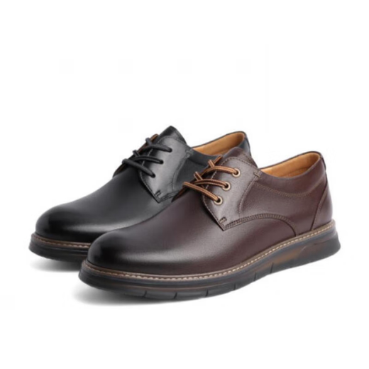 百丽百丽集团鞋子男鞋2024春款牛皮美式复古工装鞋户外休闲系带男皮鞋 黑色 41