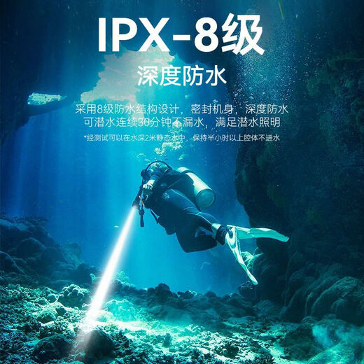 PHILIPS Philips flashlight, strong light, super bright, rechargeable, long battery life, home outdoor, long range, 1200M, submersible