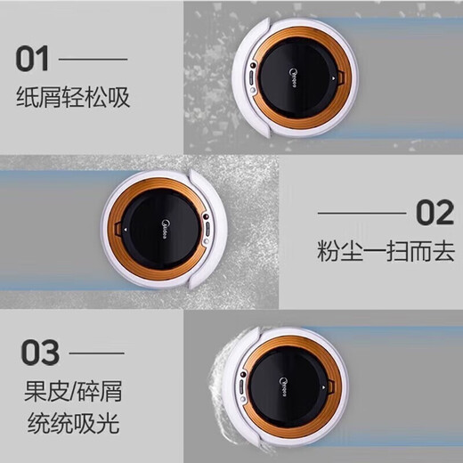 美的（Midea）扫地机器人轻音低噪家用全自动扫吸一体机智能感应灵活避障长续航 VR05F5-TY【自动回充防跌落】