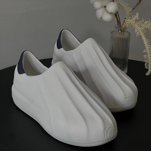 ADIDAS/阿迪达斯贝壳头 SUPERSTAR 男女三叶草经典一脚蹬时尚板鞋运动鞋 IF6180 浅灰白/藏青蓝 35.5