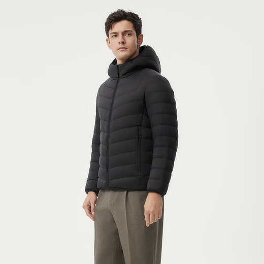 Tambor Down Jacket Spring Warm Versatile Commuting Versatile Men's Lightweight Hooded Jacket TF246209 Black 180
