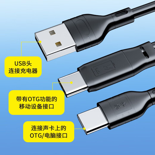 Good Shepherd Sound Card Live Microphone OTG Data Cable Live Sound Card Cable Apple Android Adapter High-Fidelity Side Adapter Cable Charging and Live Broadcasting Audio Cable Sound Card OTG Cable Type-C - Suitable for P300 and other lighting special editions