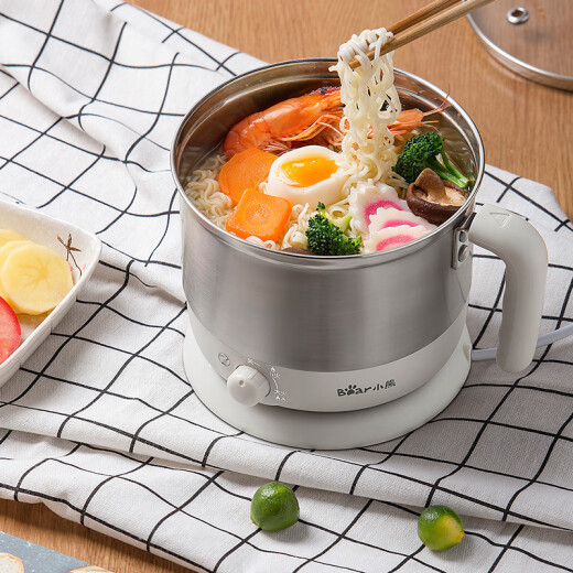Bear electric cooker multifunctional electric cooker electric steamer dormitory small pot mini electric pot 1.2L electric cup with steamer small noodle pot DRG-C123