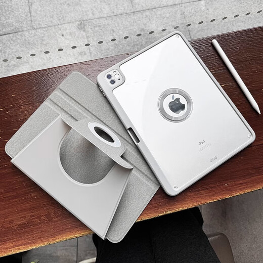 VXJ730磁吸适用苹果ipadpro保护套2024air6笔槽10代10.9亚克力书本9.7平板10.2透明12.9防弯壳13硅胶5 磁吸款【加厚亚克力丨超强磁力】灰色 iPad Air6/iPad