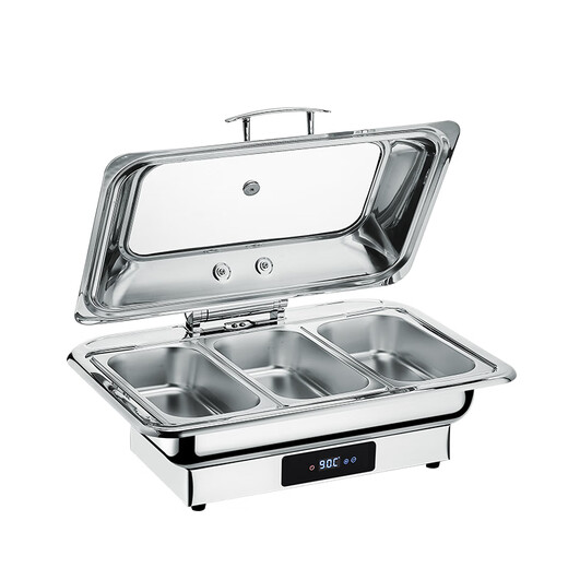 Tamara 304 stainless steel hydraulic buffet stove electric heating touch screen visual Buffy stove hotel insulation stove breakfast stove rectangular hydraulic single compartment 9 liters