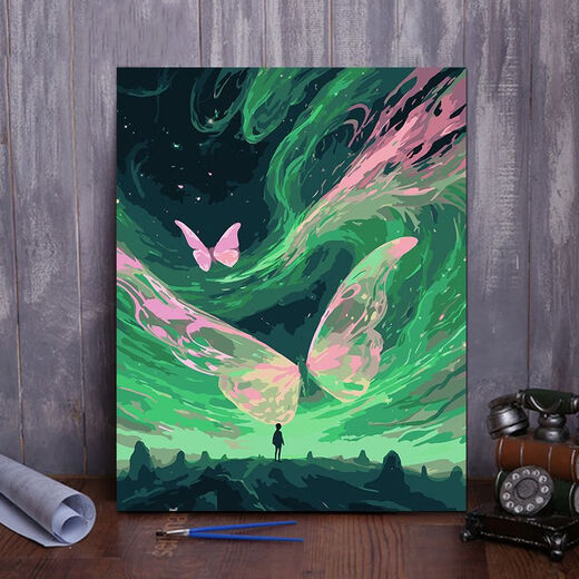 Clcey Butterfly Цифровая масляная живопись DIY Ручная роспись в китайском стиле Красивая бабочка декоративная живопись подарка на день рождения F091-S756-полная экрана Rose 60*75 Внутренняя рама с твердым деревом + пигментная щетка