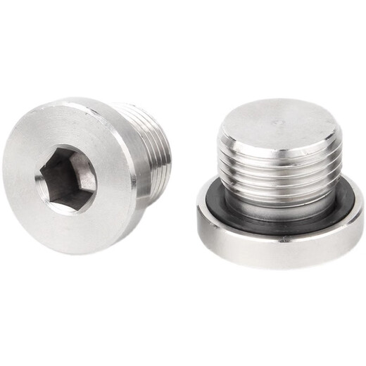Guwanji 304 stainless steel inner hexagonal ED ring sealing plug with flange edge oil plug, inch wire plug, screw plug and fasteners collection G1/8=1 point 1 piece with ED ring