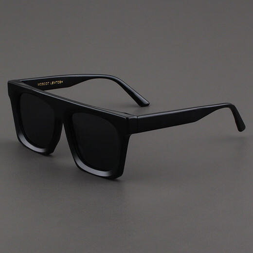 Moscot Lemtosh Sonnenbrille Frauen europäische und amerikanische quadratische schwarze Dicke Brille Hip-Hop-Brett Sonnenschutz Big Face Polarisierte Sonnenbrille Männer Schwarze Rahmen + polarisierte graue Linse