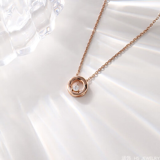 Luruo 18k rose gold moissanite necklace women's light luxury niche clavicle chain 2024 new pendant rose gold