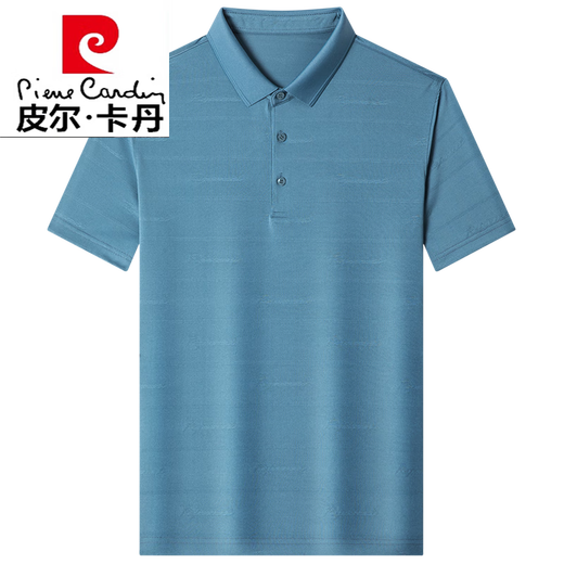 Pierre cardin mulberry silk short-sleeved T-shirt for men summer high-end business casual silk pol.o shirt men's mid-sleeved knitted BY6218-Murlan M 165 [Suggested 90-120 Jin [Jin equals 0.5 kg]]