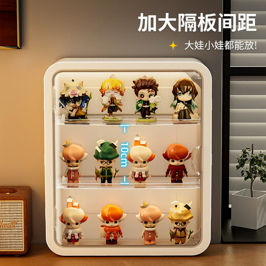 KAMAN blind box storage display rack wall-mounted Bubble Mart display box display wall storage rack large-capacity hand cabinet large white/four layers 1