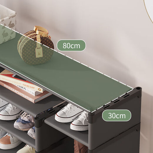 Lehuo Time Simple Shoe Cabinet Door Entry Cabinet 2024 New Shoe Rack Door Multi-layer Household Shoe Storage Cabinet Integrated Wall Black [6-layer 60cm]