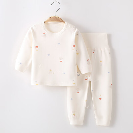 缤丽猫新生儿无骨纯棉四季简约套装婴儿衣服分体二件套装男女宝宝童装 肩扣套装-月亮羊 90