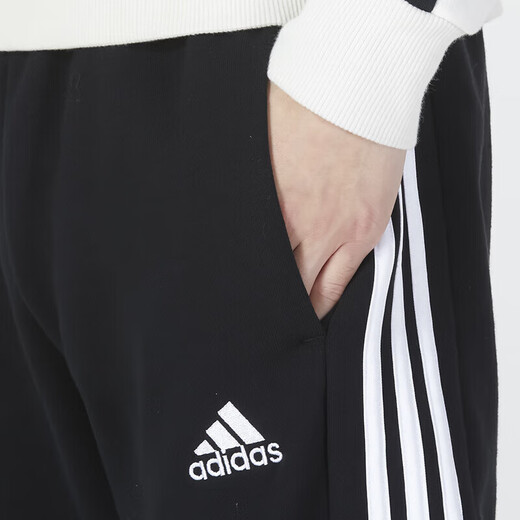 阿迪达斯（adidas）阿迪达斯男裤春季新款小脚裤子运动裤针织收口休闲跑步长裤GK9226 HA4337/黑色 三条纹 M /175/80A