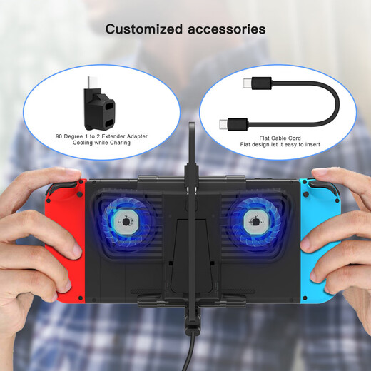 Weiche Farbe geeignet für Mobiltelefon Dampfdeck -Kühllüfter mit Klammerkompatible Switch/OLED -Host mit Dual C -Port -Dampfdecke Kühler Schwarz