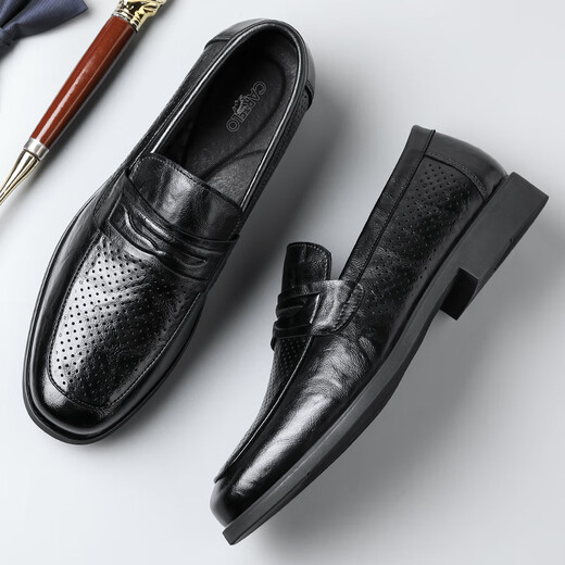 Zapatos de cuero de Cartelo para hombres zapatos casuales de negocios transpirables en verano