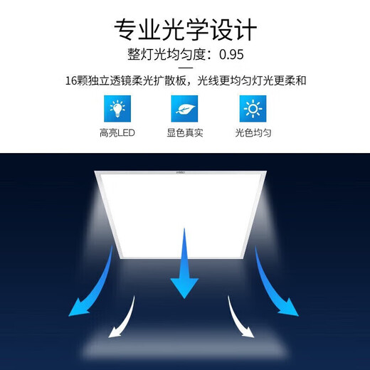 NVC Lighting (NVC) LED integrated flat panel light embedded panel light 18W white light 300*300 matte silver