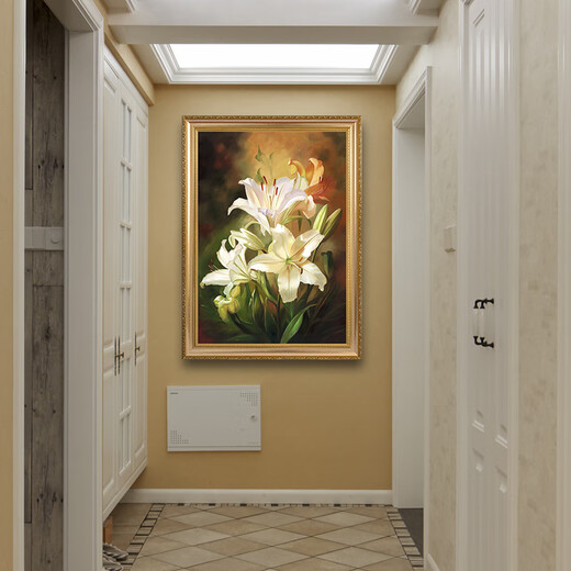 Originales Handbemalung von Kaiser Qi, einfacher leichter Luxusstil, Eingangseingang, dekoratives Malerei, Esszimmer Schlafzimmer Hängende Malerei 692 Gold Rahmen 100x150