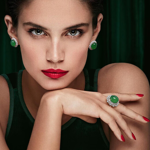 HKHL with certificate 925 silver natural chrysoprase earrings for women light luxury earrings and earrings birthday gift for girlfriend a pair of natural chrysoprase earrings certificate + light luxury gift box