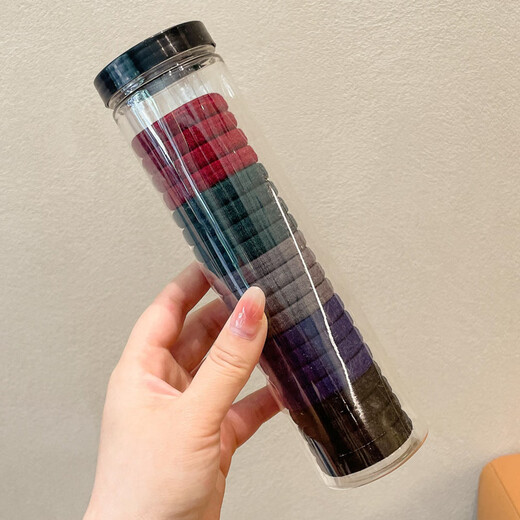 Garen times hair band, high elasticity, seamless and durable, ponytail rubber band, Korean style headband for women, simple mixed color thick leather headband, black 2 barrels, 20 pieces/barrel