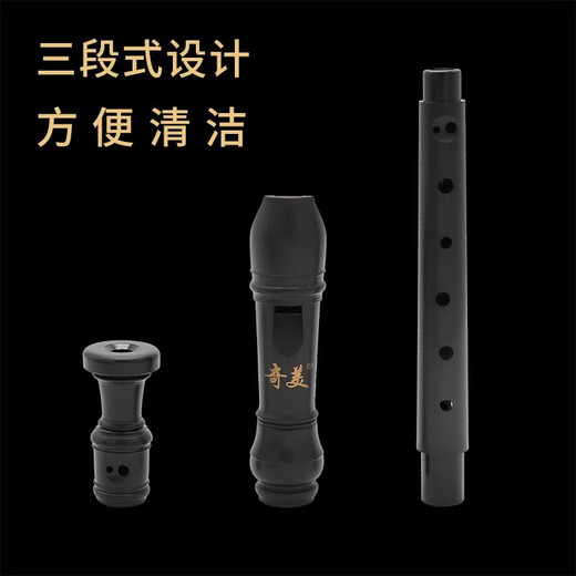 奇美【免费刻字】黑霸王竖笛德式高音8孔英式八孔小学生初学笛子乐器 德式 八孔 C调/G黑霸王+皮革包