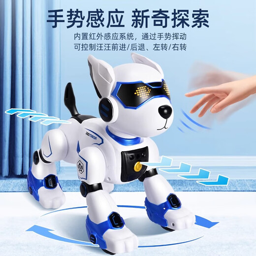 
HASKI Children's Day Gift, Smart Machine Dog Voice Control Toys, Puppy Remote Control Programming, Walking Electric Robot, Gem Blue [with Voice Control Gesture + Remote Control Programming]