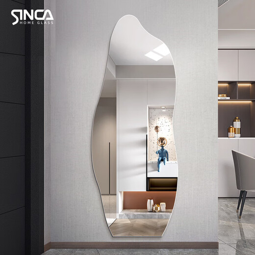 Sinca [livraison de porte, installation de paquet] Miroir de vinaigrette simple forme spéciale miroir mural miroir à corps complet miroir mural 50 * 120cm [suspension murale] Miroir en argent sans cuivre haute définition en cuivre