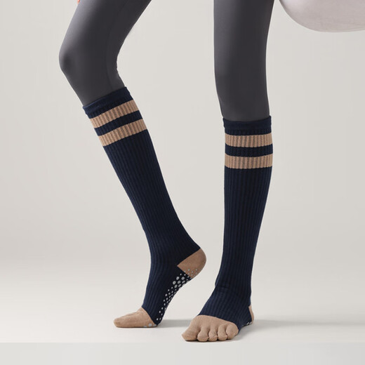 Huodiniao autumn and winter yoga socks, non-slip professional women's five-finger socks, long-tube Pilates socks, long-leg socks, dance floor socks, choose two pairs, color, contact customer service for remarks