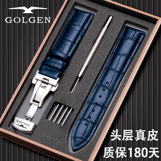 Guzun Watch Armband Originaler Leder und Frauen Golgen Schmetterling Schnalle Schwarz blau rot weiß Kuhleckenkette 14161820 mm GZ [schwarz] Leder [Silber] Schmetterlingsschnalle 20mm